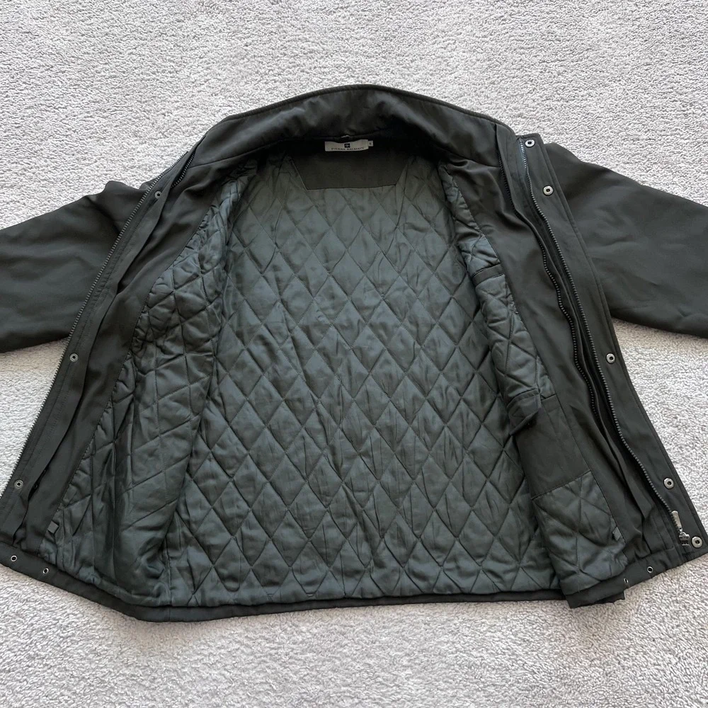 Pierre Balmain Quilted Softshell Jacket Mens Small Green Full Zip PB-15-6781